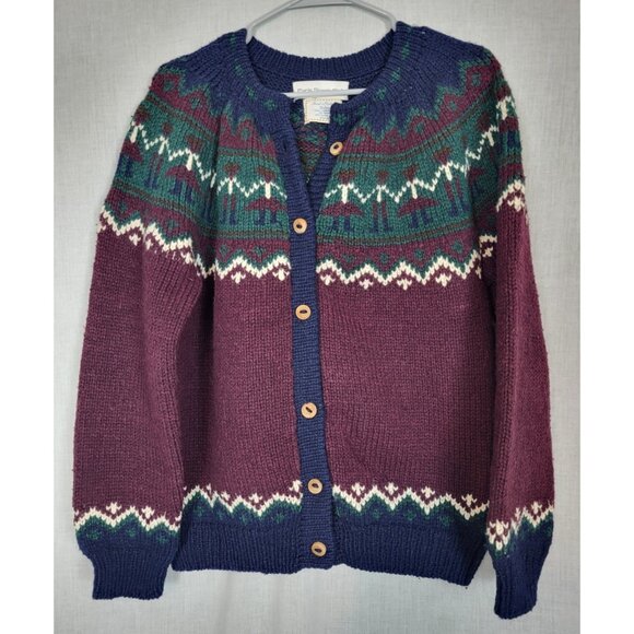 Paris Sports Club Sweaters - 80's Vtg Paris Sport Club Lambswool Cardigan Women's M Nostalgic Retro Sweater